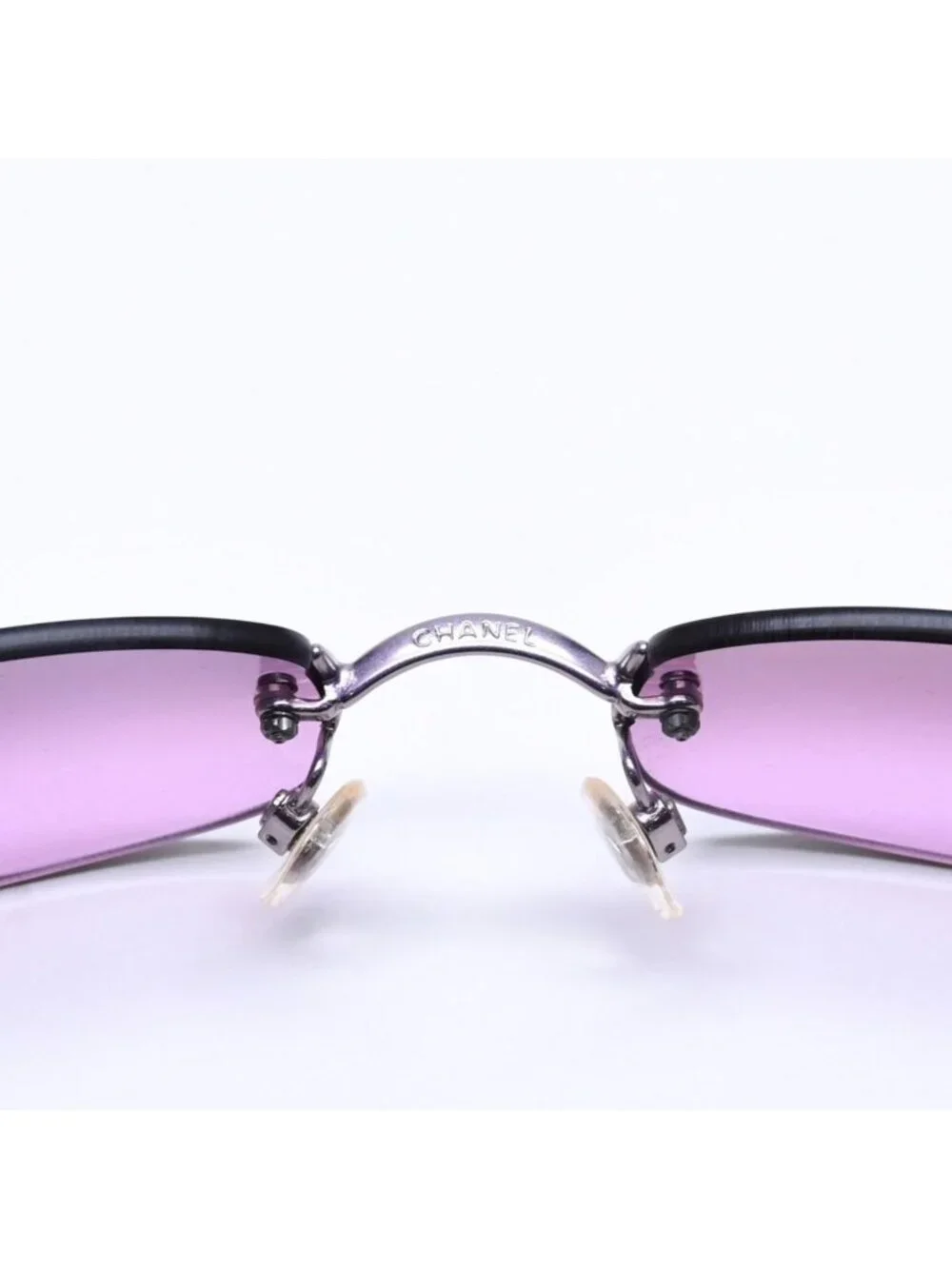 Chanel Rimless Sunglasses Eyewear CC Logo Purple